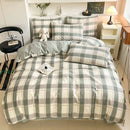GobekUsa Grid Print Cotton Bedding Set for Single Double Beds