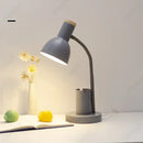 Sage green nordic desk lamp with pen holder for bedroom by Decorbites