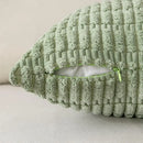 Sage green ribbed corduroy throw pillow cover living room decor by Decorbites