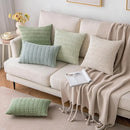 Sage green ribbed corduroy throw pillow cover living room decor by Decorbites