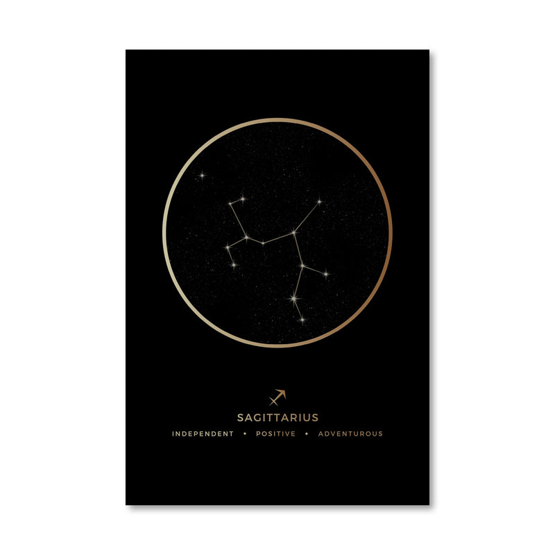 Sagittarius Traits Gold Canvas