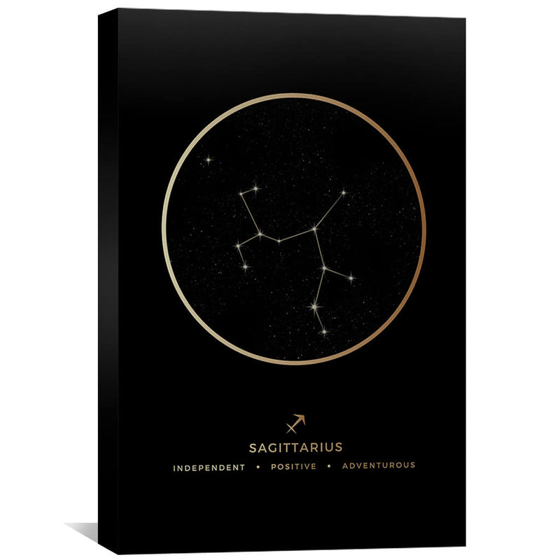 Sagittarius Traits Gold Canvas