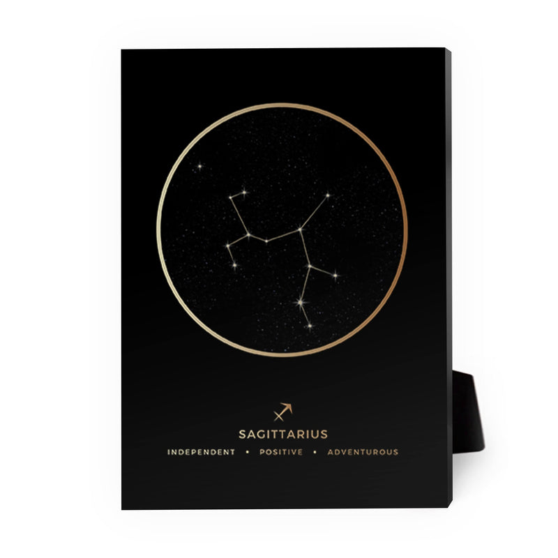 Sagittarius Traits Gold Desktop Canvas