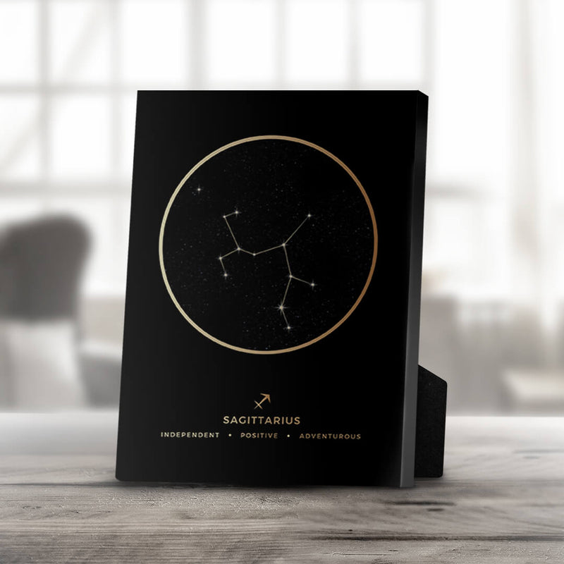 Sagittarius Traits Gold Desktop Canvas