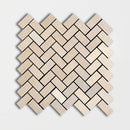 Sahara Beige Honed Herringbone Marble Mosaics 12 1/8x13 3/8