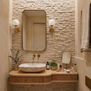 Sahara Beige Rock Face 1x2 Marble Mosaics 12 5/8x12 5/8