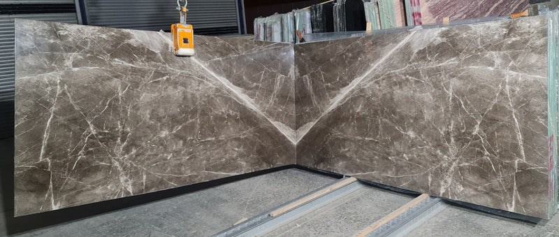 Sahara Brown Bookmatching Polished Marble Slab