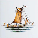 Sailor Glazed Delft Ceramic Tiles 6x6