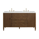 James Martin Myrrin 60" Double Bathroom Vanity, Mid-Century Walnut