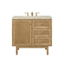 James Martin Laurent 36" Dual Mount Single Bathroom Vanity, Light Natural Oak