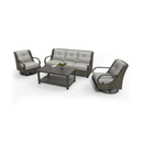Brooks 4-Piece Aluminum Living Room Set With Swivel Chairs by Outdoor-USA®