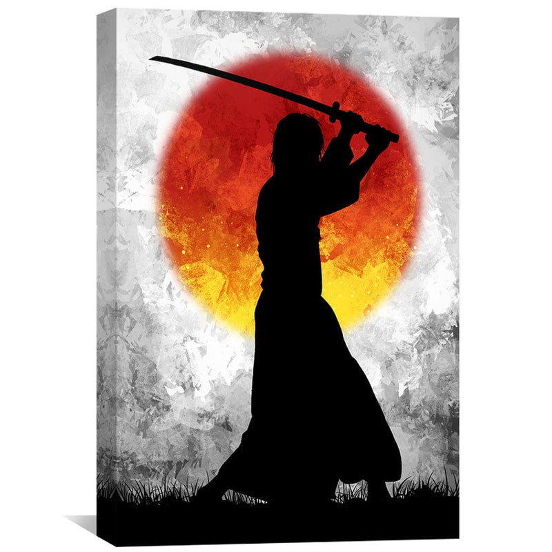 Samurai Sun White Canvas