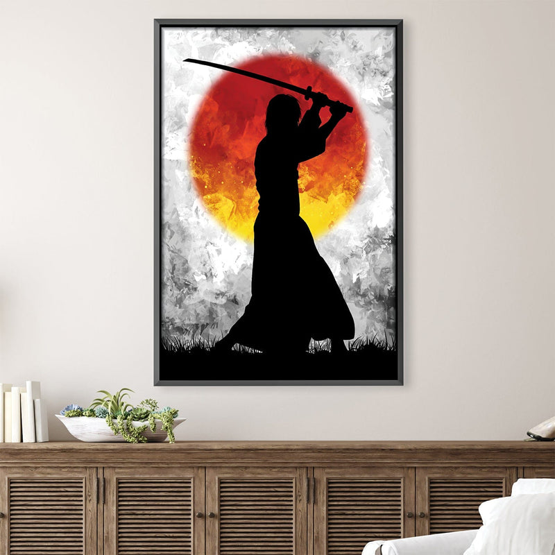 Samurai Sun White Canvas