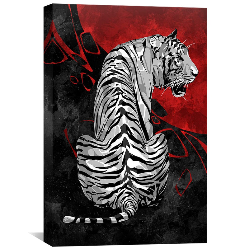 Samurai Tiger Black Canvas