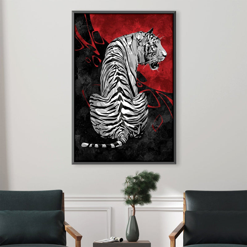 Samurai Tiger Black Canvas