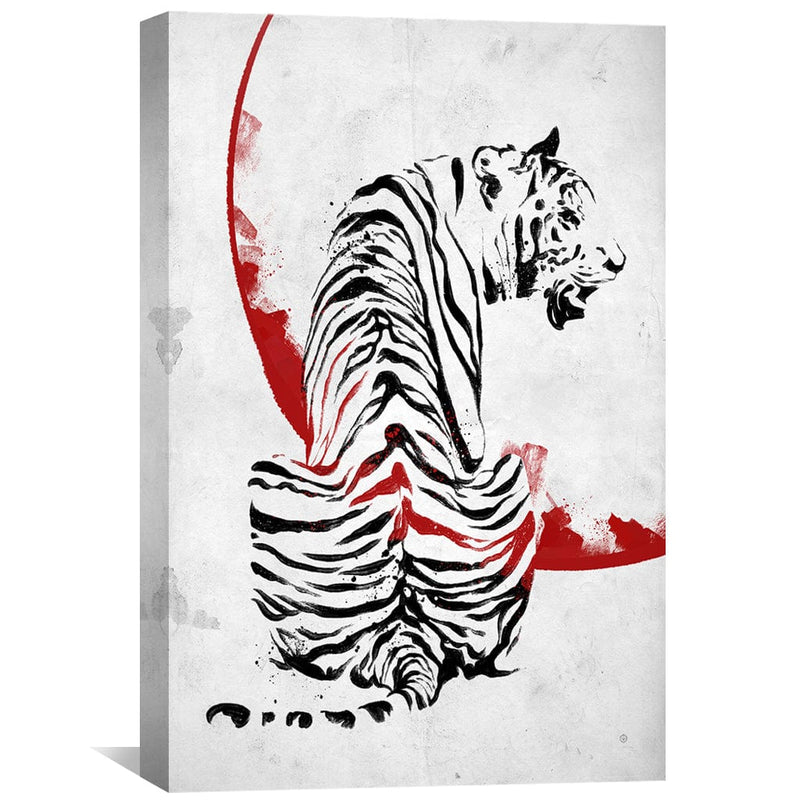 Samurai Tiger White Canvas