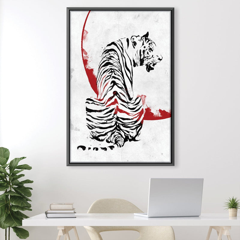 Samurai Tiger White Canvas