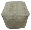 Sand Boho Farmhouse Natural Brown and Beige Jute Pouf