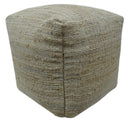Sand Boho Farmhouse Natural Brown and Beige Jute Pouf