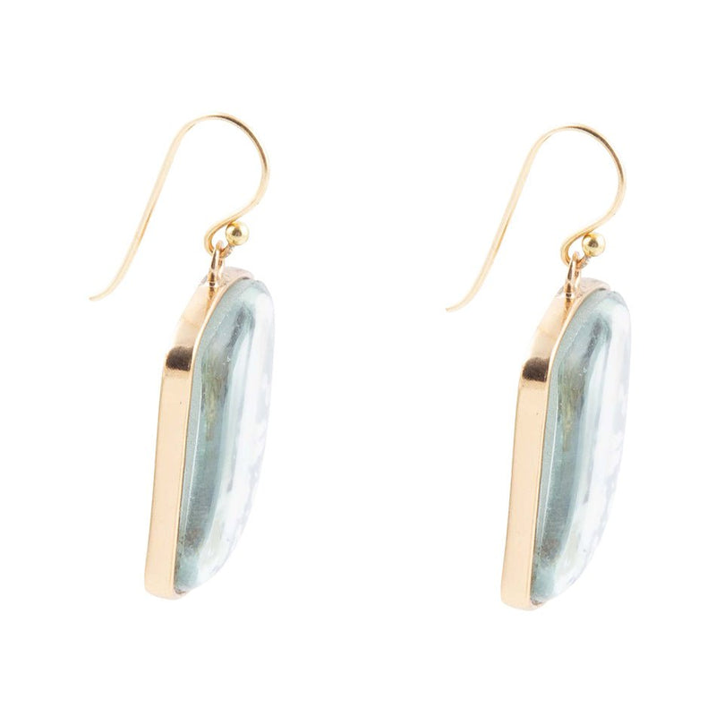 Santorini Cobalt Blue and White Golden Earrings