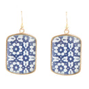 Santorini Cobalt Blue and White Golden Earrings