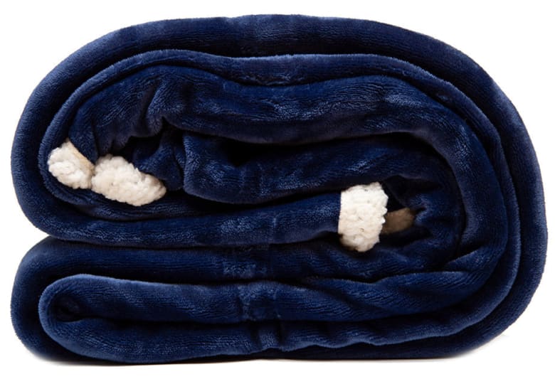 Sapphire Blue Sherpa Throw