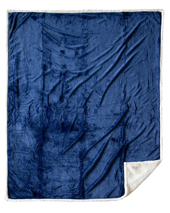 Sapphire Blue Sherpa Throw