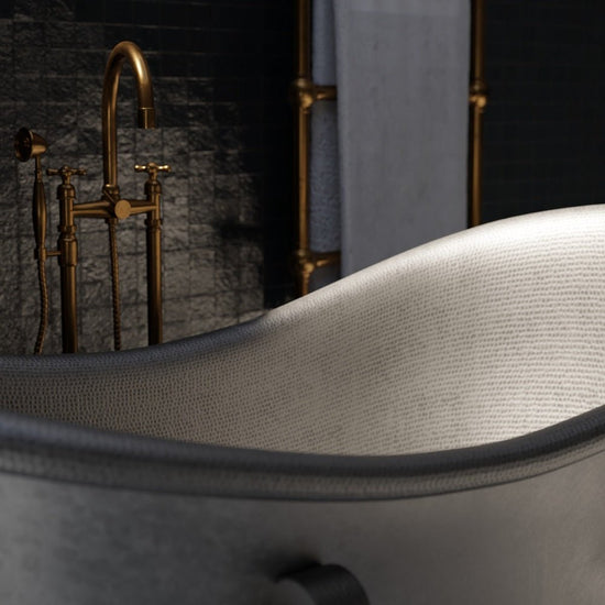 Satin Copper Handcrafted Artisanal Premium Contemporary Freestanding Soaking Bathtub, photo 5 of 6
