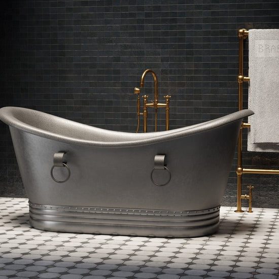 Satin Copper Handcrafted Artisanal Premium Contemporary Freestanding Soaking Bathtub, photo 6 of 6