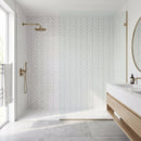 Cotton Matte Chevron Ceramic Tiles 2x6