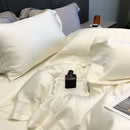 GobekUsa 1000TC Lyocell Fibre Bedding Set with Broadside Embroidery - Soft, Silky & Pure Color