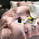 GobekUsa 1000TC Lyocell Fibre Bedding Set with Broadside Embroidery - Soft, Silky & Pure Color
