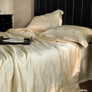 GobekUsa Eucalyptus Fiber Flower Embroidery Quilt Set with Bed Sheet & Pillowcase