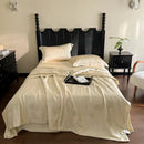 GobekUsa Eucalyptus Fiber Flower Embroidery Quilt Set with Bed Sheet & Pillowcase