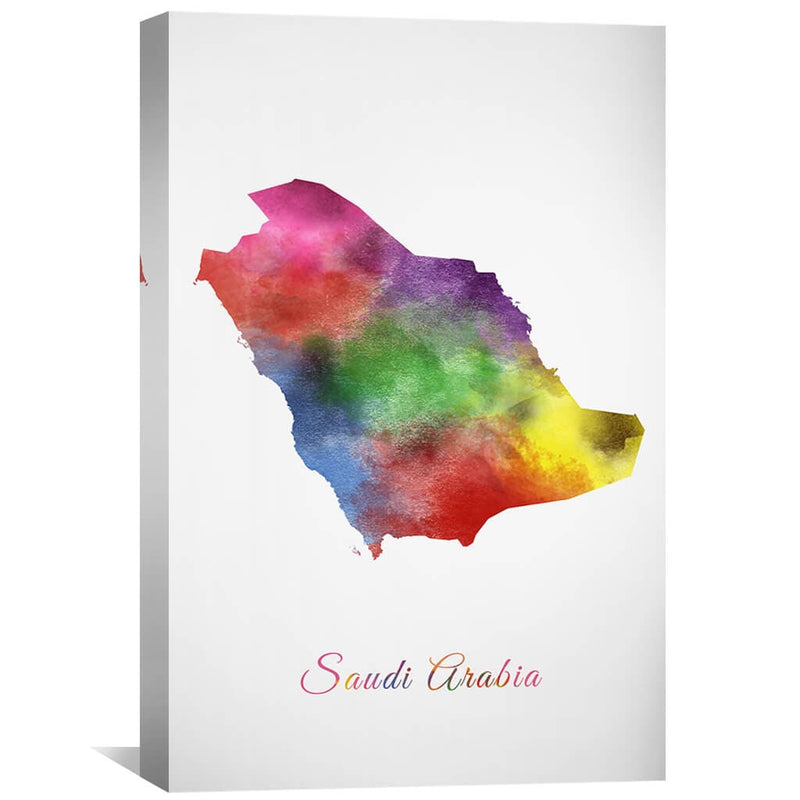 Saudi Arabia Rainbow Canvas