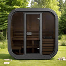 SaunaLife Model CL5G 4-Person Cube-Series Luxury Wooden Outdoor Home Sauna Kit [SL-MODELCL5G] (SAK91835)
