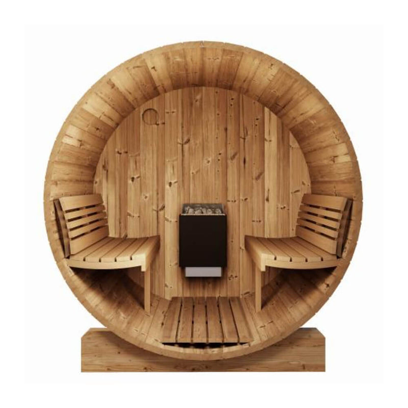SaunaLife Model E8 Ergo Series 6-Person Outdoor Thermo-Spruce Sauna Barrel [SL-MODELE8] (SAK31809)