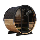 SaunaLife Model EE6G Ergo Series 4-Person Outdoor Sauna Barrel With Tempered Glass Front [SL-MODELEE6G] (SAK39412)