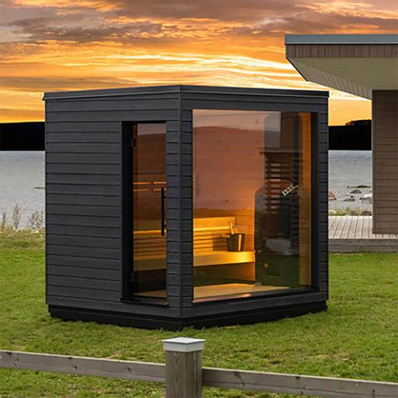 SaunaLife Model G6 5-Person Pre-Assembled Luxury Wooden Outdoor Home Sauna [SL-MODELG6] (SAK39518)