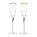 Gold-Rimmed Crystal Champagne Flutes Set of 2 by Viski
