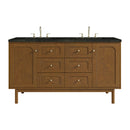 James Martin Laurent 60" Dual Mount Double Bathroom Vanity, Honey Oak