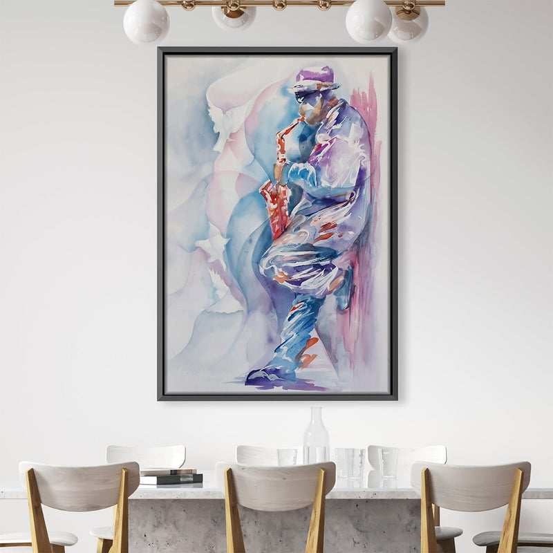 Sax By The Wall Canvas