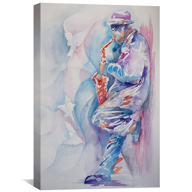 Sax By The Wall Canvas