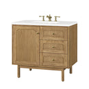 James Martin Laurent 36" Dual Mount Single Bathroom Vanity, Light Natural Oak
