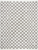Kieu Taupe Checkered Plush Rug