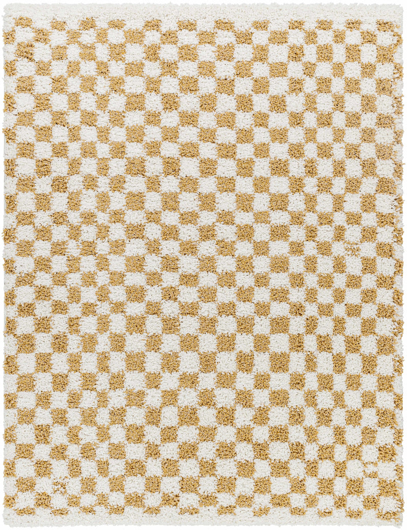 Kieu Mustard & Ivory Checkered Area Rug