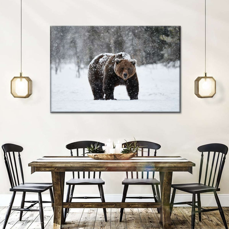 Winter Grizzly Bear Wall Art