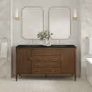James Martin Myrrin 60" Double Bathroom Vanity, Mid-Century Walnut