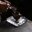 GobekUsa Crystal Glass Coaster, Minimalist Jewelry Display Panel, Japanese Tea Plate