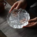 GobekUsa Crystal Glass Coaster, Minimalist Jewelry Display Panel, Japanese Tea Plate